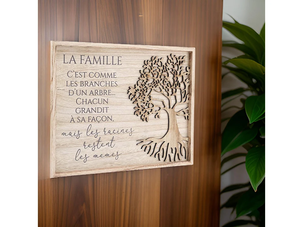 Plaque décorative en bois de paulownia Citation 40 x 30 cm