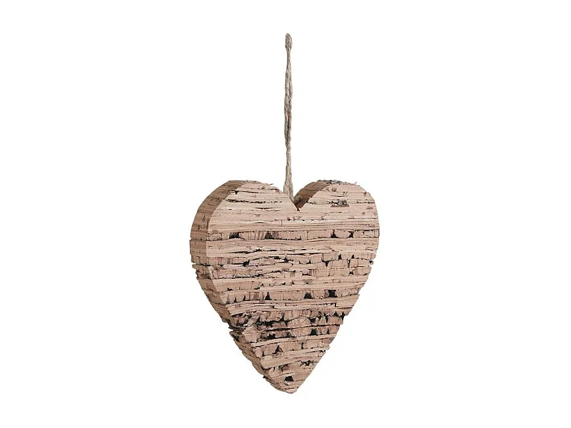 Décoration coeur à suspendre en bouleau