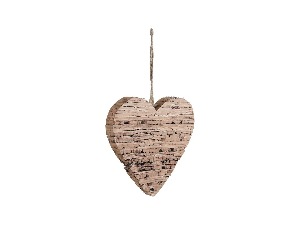 Décoration coeur à suspendre en bouleau