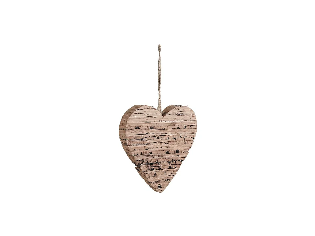 Décoration coeur à suspendre en bouleau
