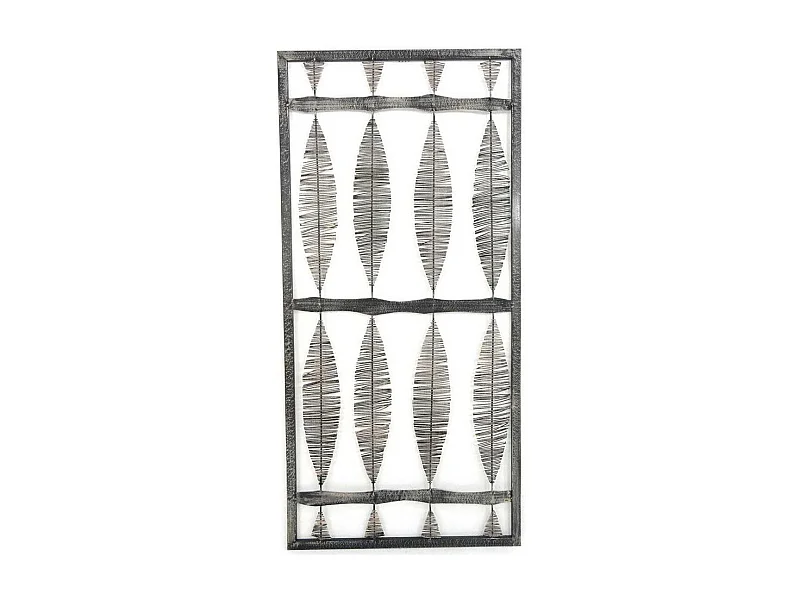 Décoration murale en métal laqué gris