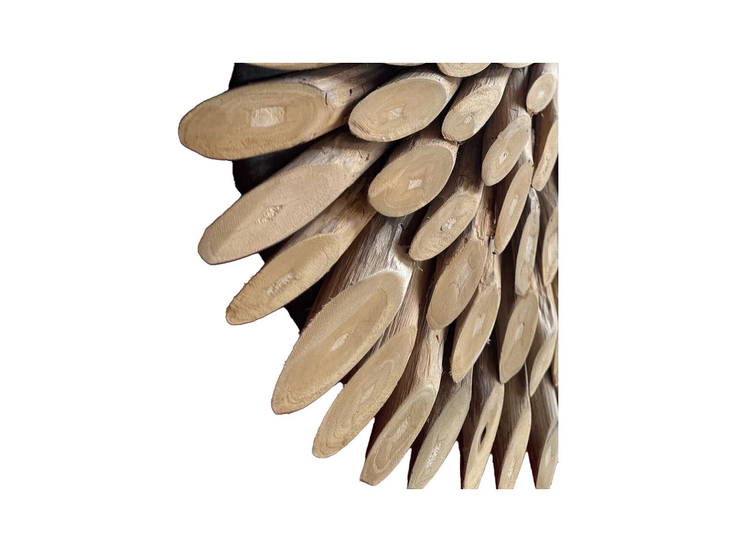 Décoration murale ronde en teck massif nature - Arthur