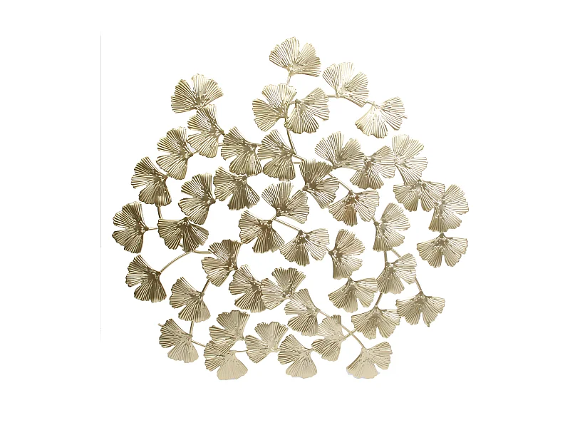 Decoration Murale Fleurs Metal Dore Or