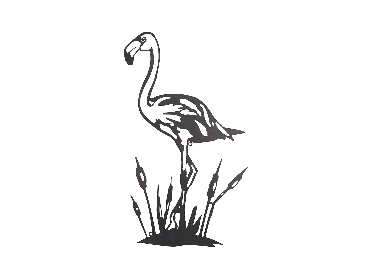 Flamant rose mural en métal