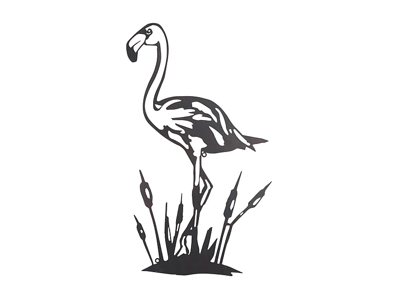 Flamant rose mural en métal