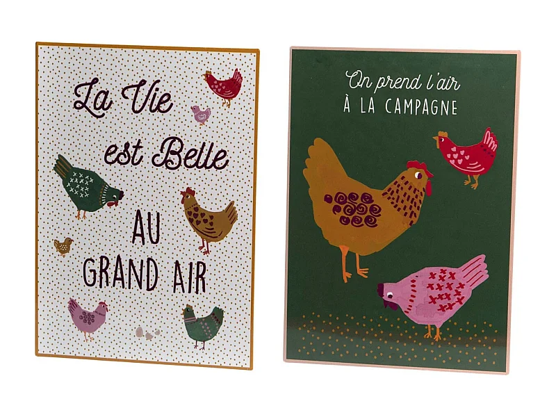 Plaques décoratives en métal Suzie (Lot de 2)