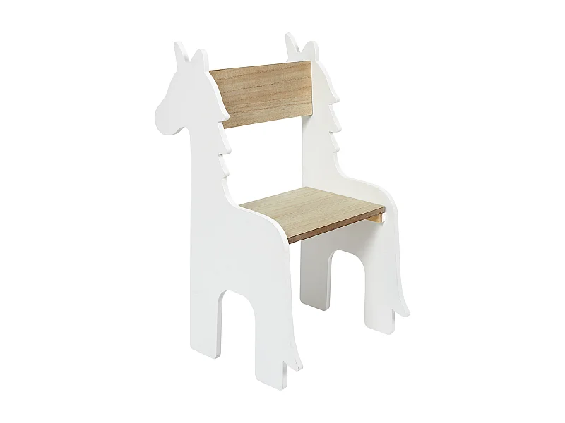 Chaise Enfant Licorne Blanc, Marron