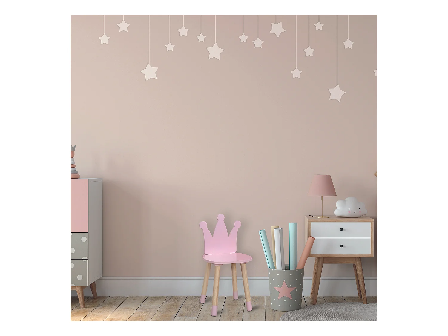 Chaise Couronne Rose Rose