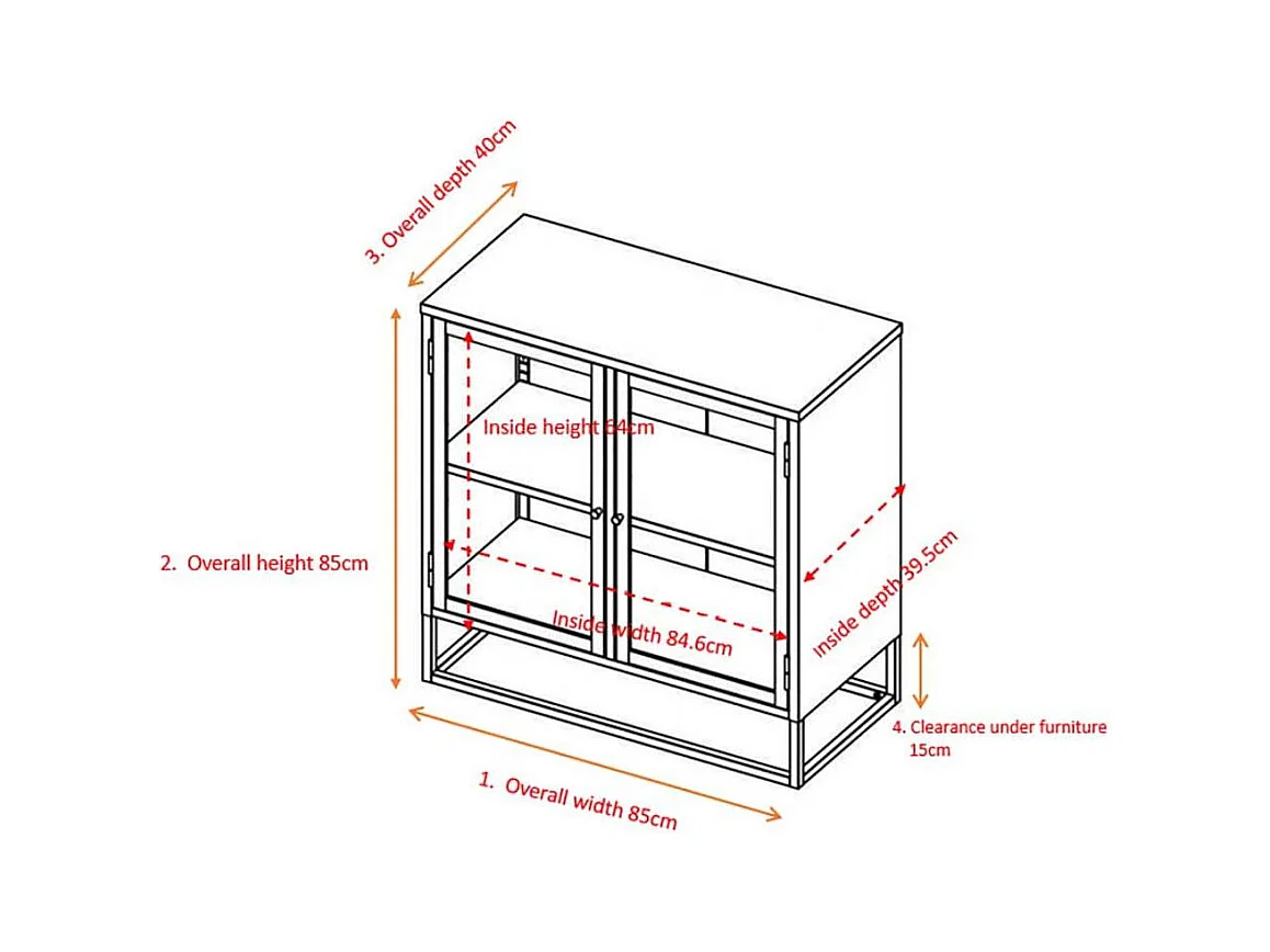 2-türige Anrichte aus Stahl Bakal