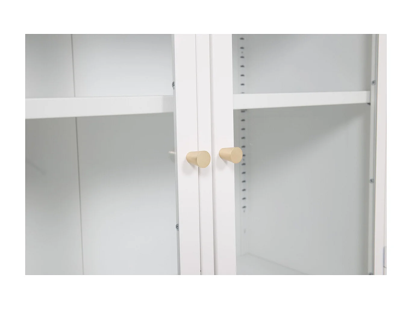 Bakal dressoir 2 glasdeuren, 2 planken, wit.