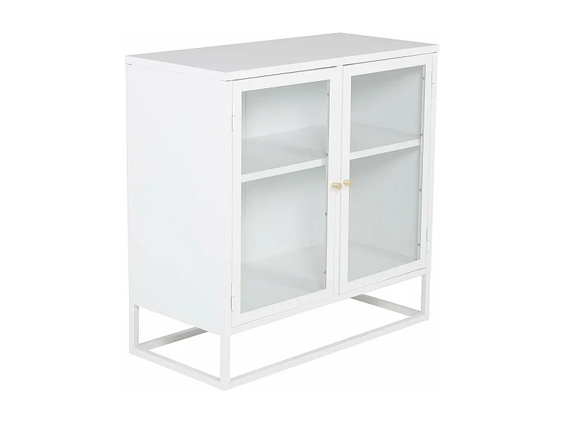 Vitrine 2 Portes "Bakal" 85cm Blanc