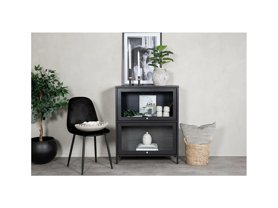 Vitrine 2 Portes "Bakal" 100cm Noir