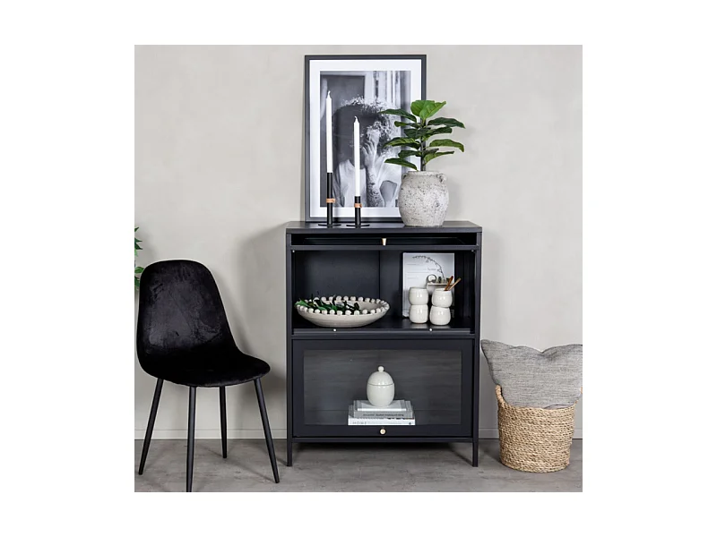 Vitrine 2 Portes "Bakal" 100cm Noir