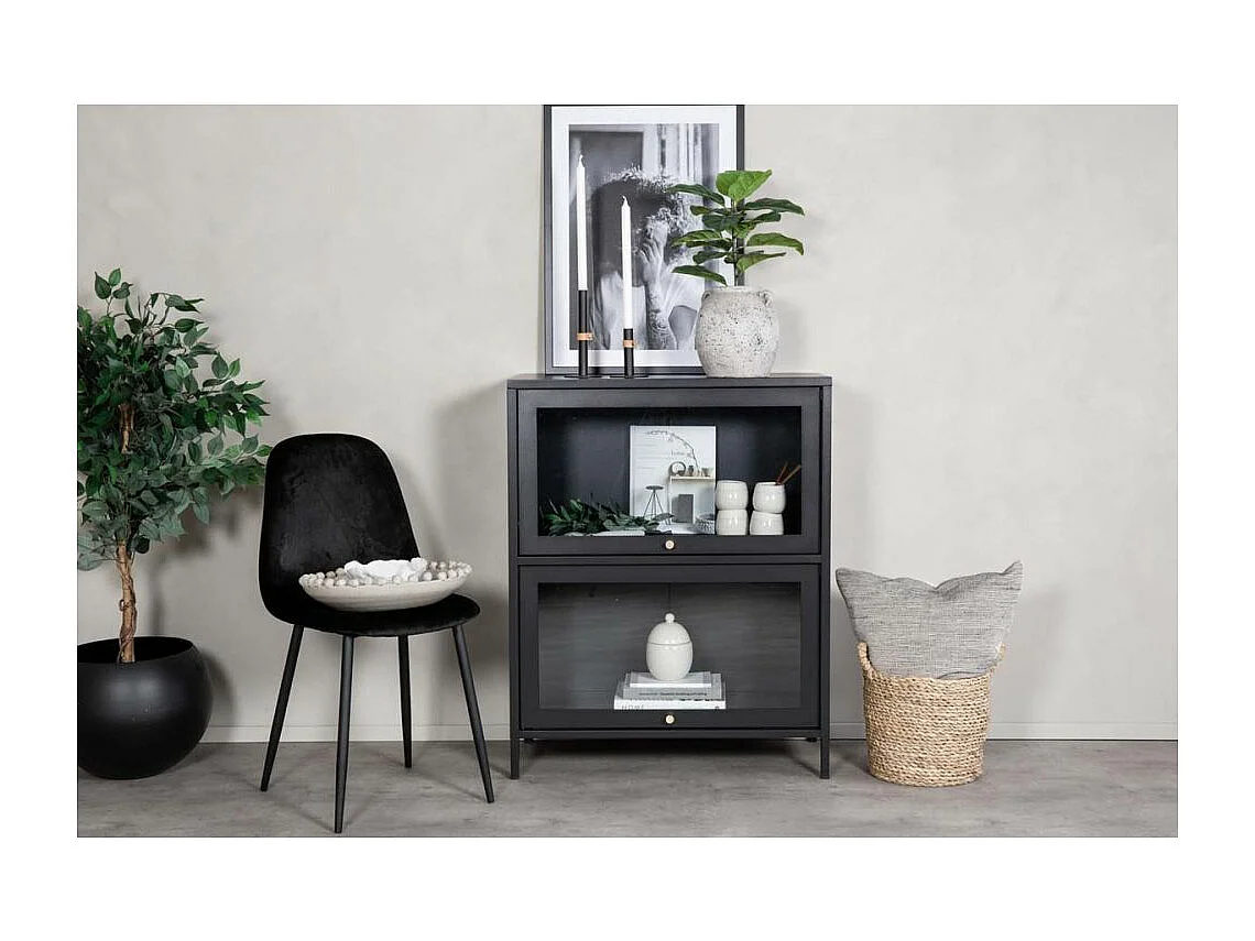 Vitrine 2 Portes "Bakal" 100cm Noir