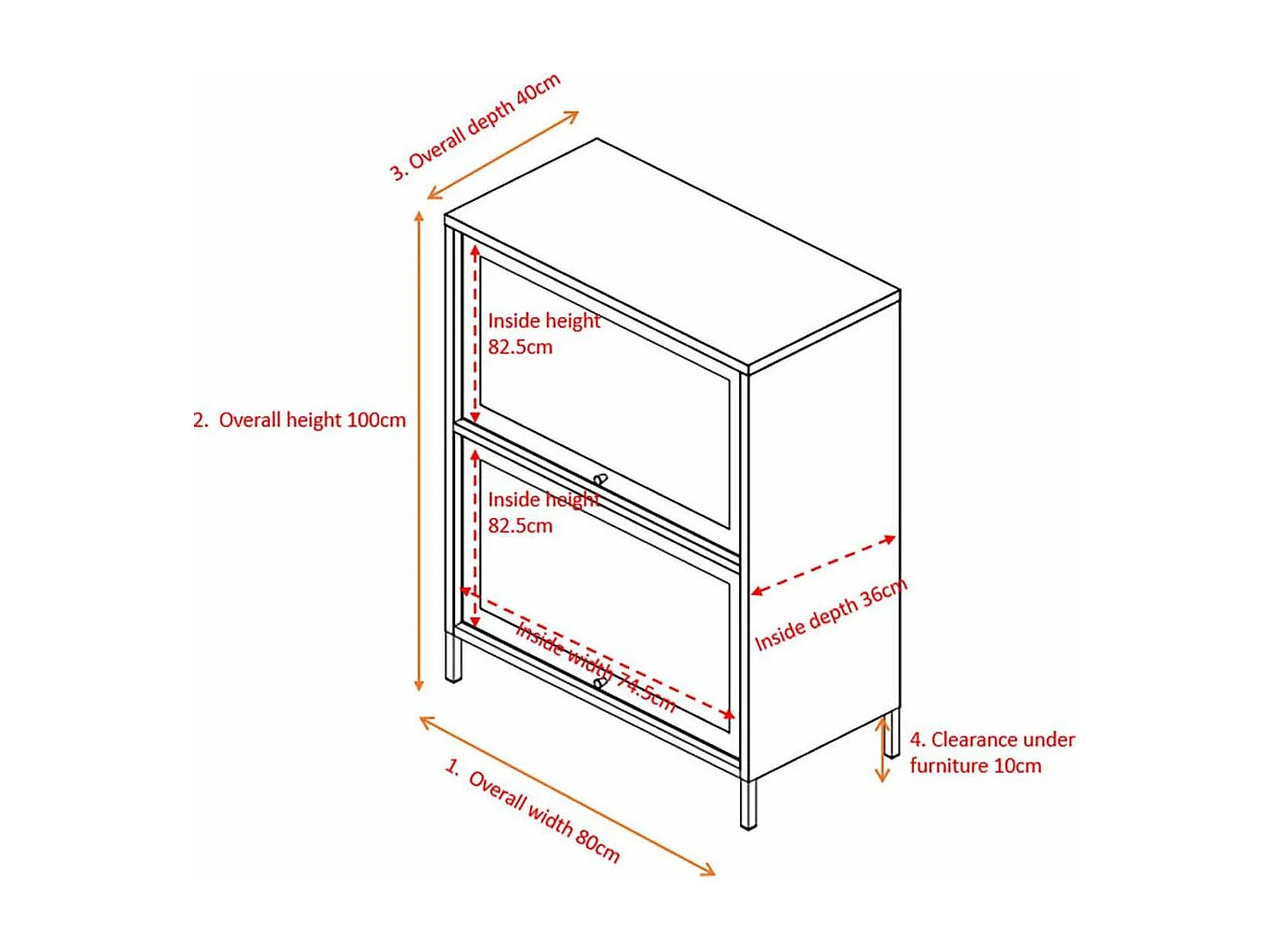 Vitrine 2 Portes "Bakal" 100cm Noir
