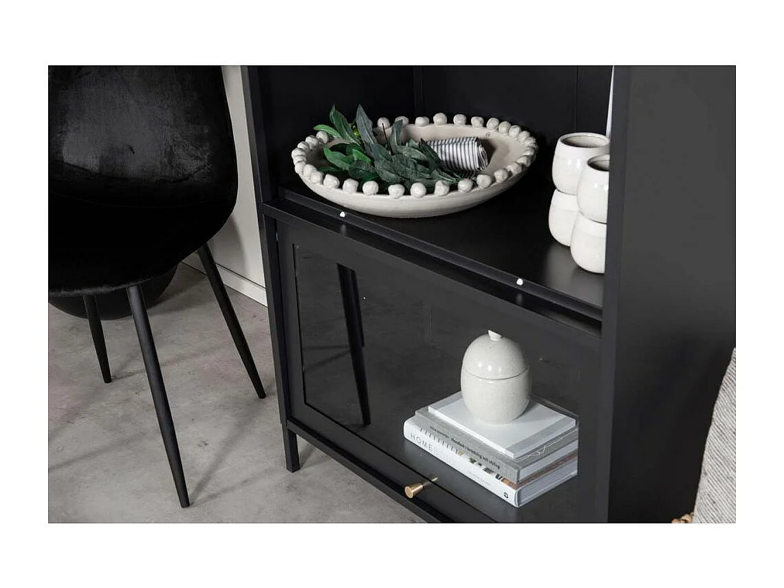 Vitrine 2 Portes "Bakal" 100cm Noir