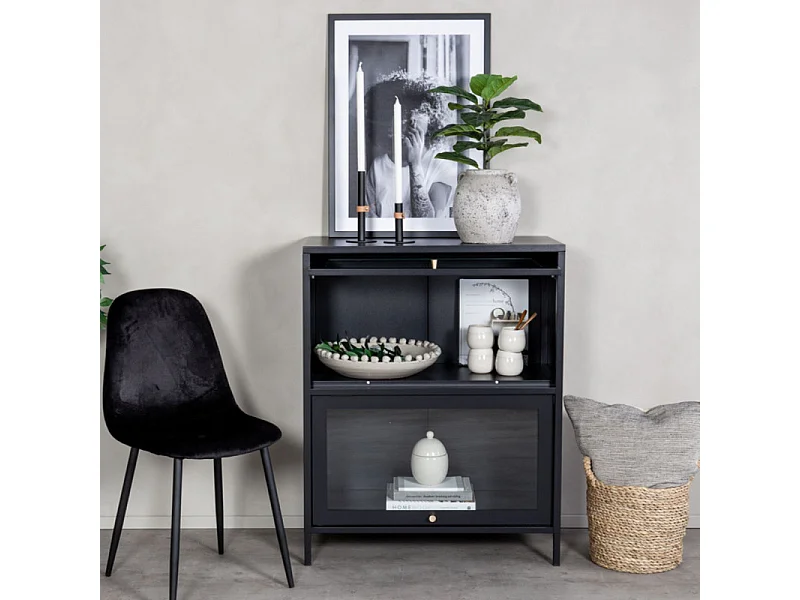 Vitrine 2 Portes "Bakal" 100cm Noir