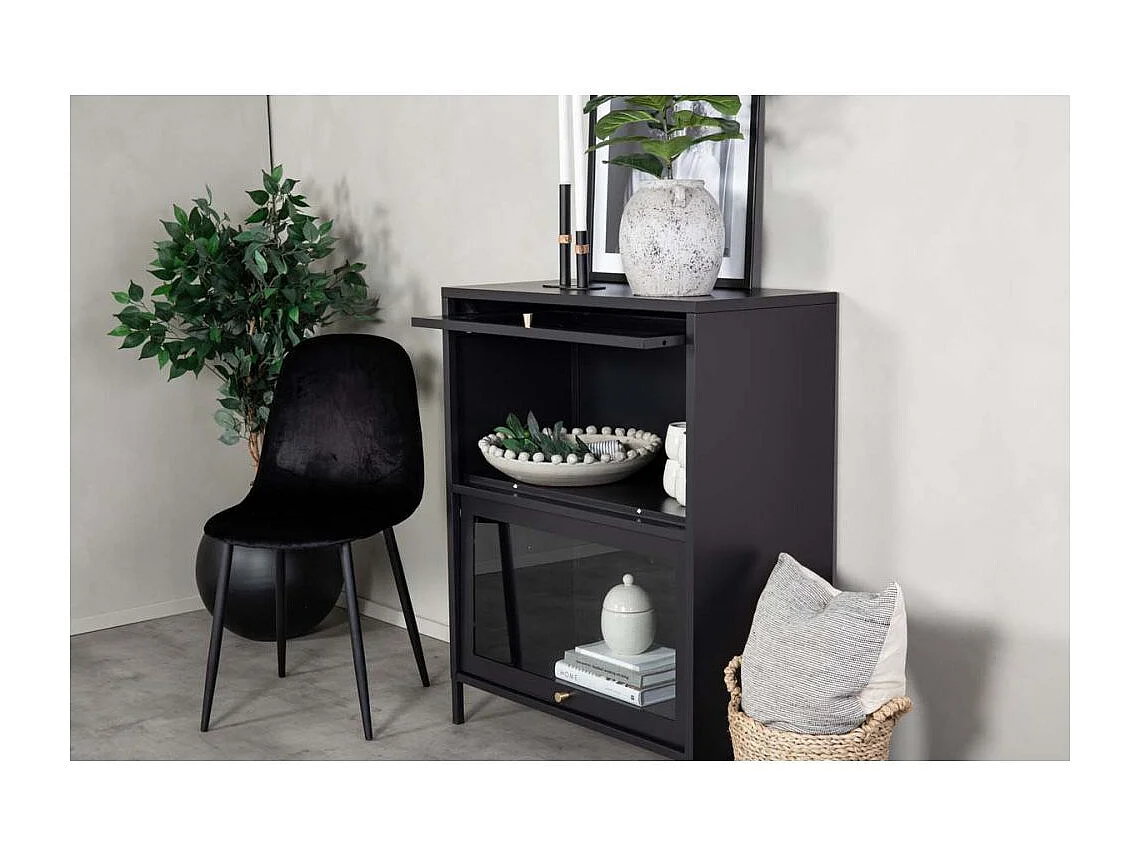 Bakal dressoir 2 deuren, 4 planken, zwart.