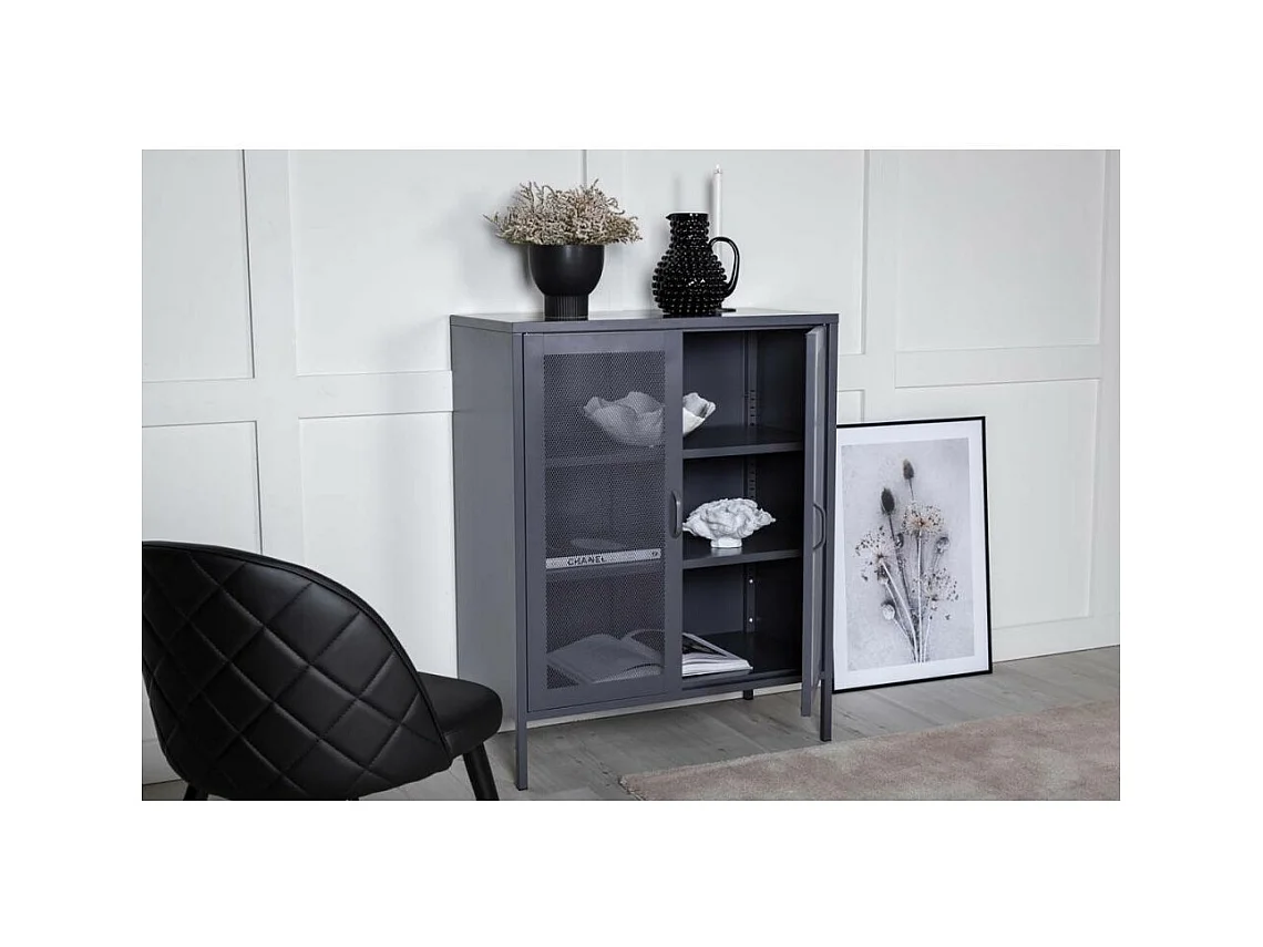 Buffet 2 Portes en Métal "Misha" 101cm Gris
