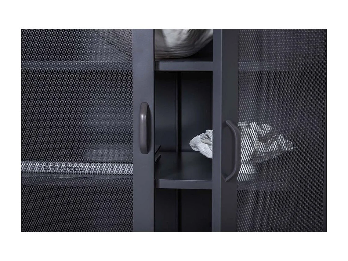 Buffet 2 Portes en Métal "Misha" 101cm Gris