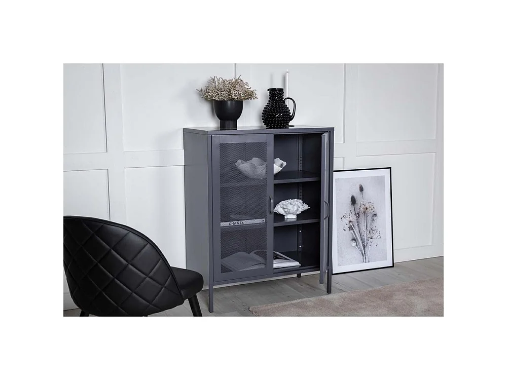 Misha dressoir 2 deuren, 3 planken, grijs.
