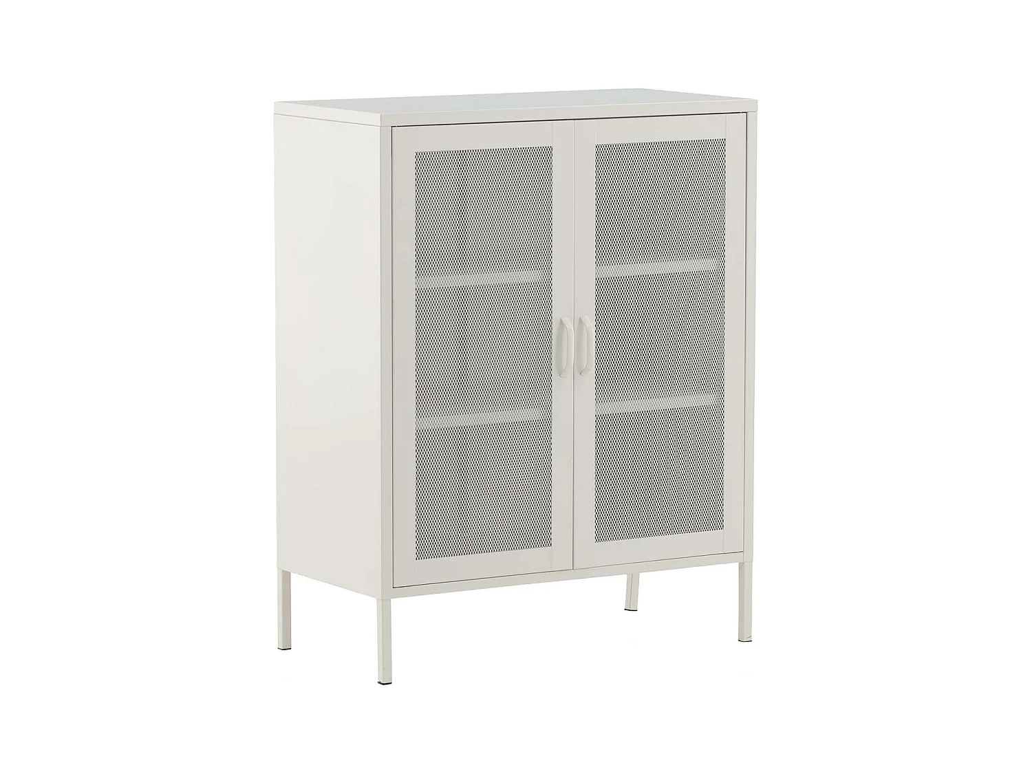 Buffet 2 Portes en Métal "Misha" 101cm Blanc