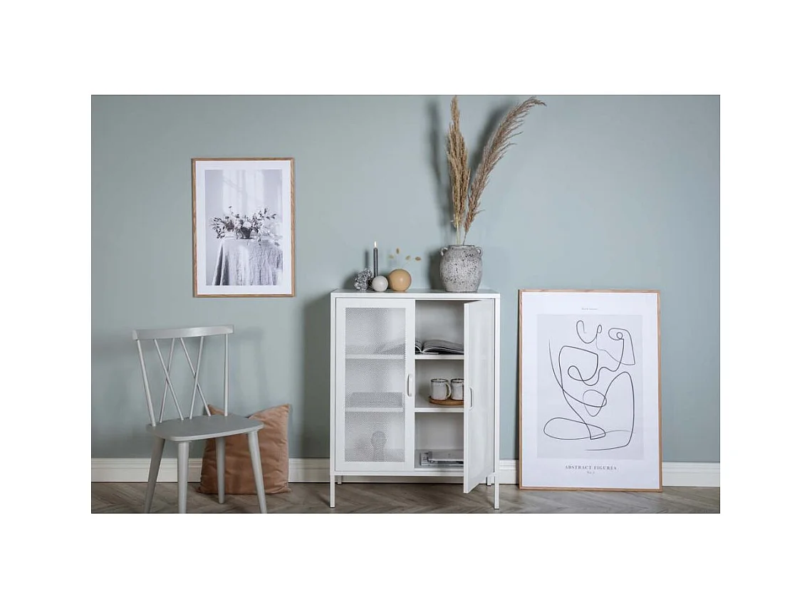 Buffet 2 Portes en Métal "Misha" 101cm Blanc