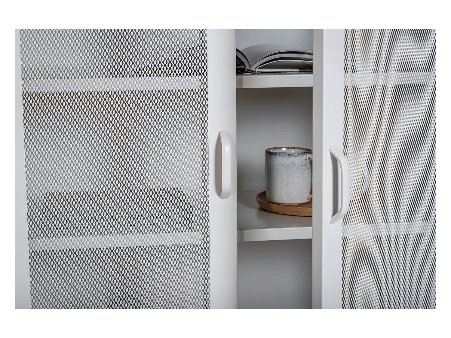 Buffet 2 Portes en Métal "Misha" 101cm Blanc