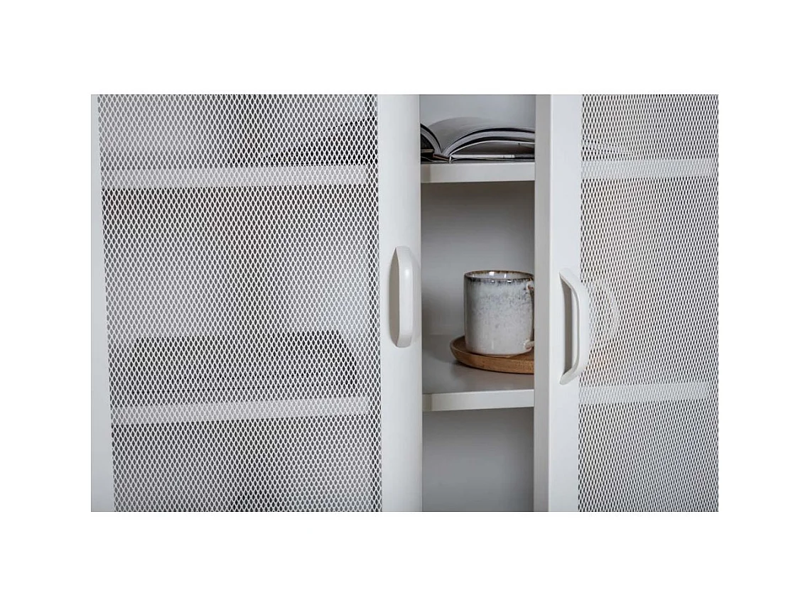 Buffet 2 Portes en Métal "Misha" 101cm Blanc