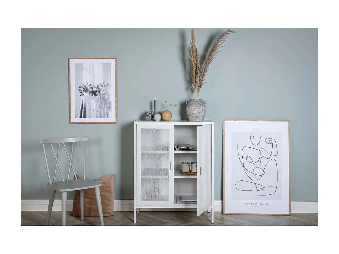 Buffet 2 Portes en Métal "Misha" 101cm Blanc