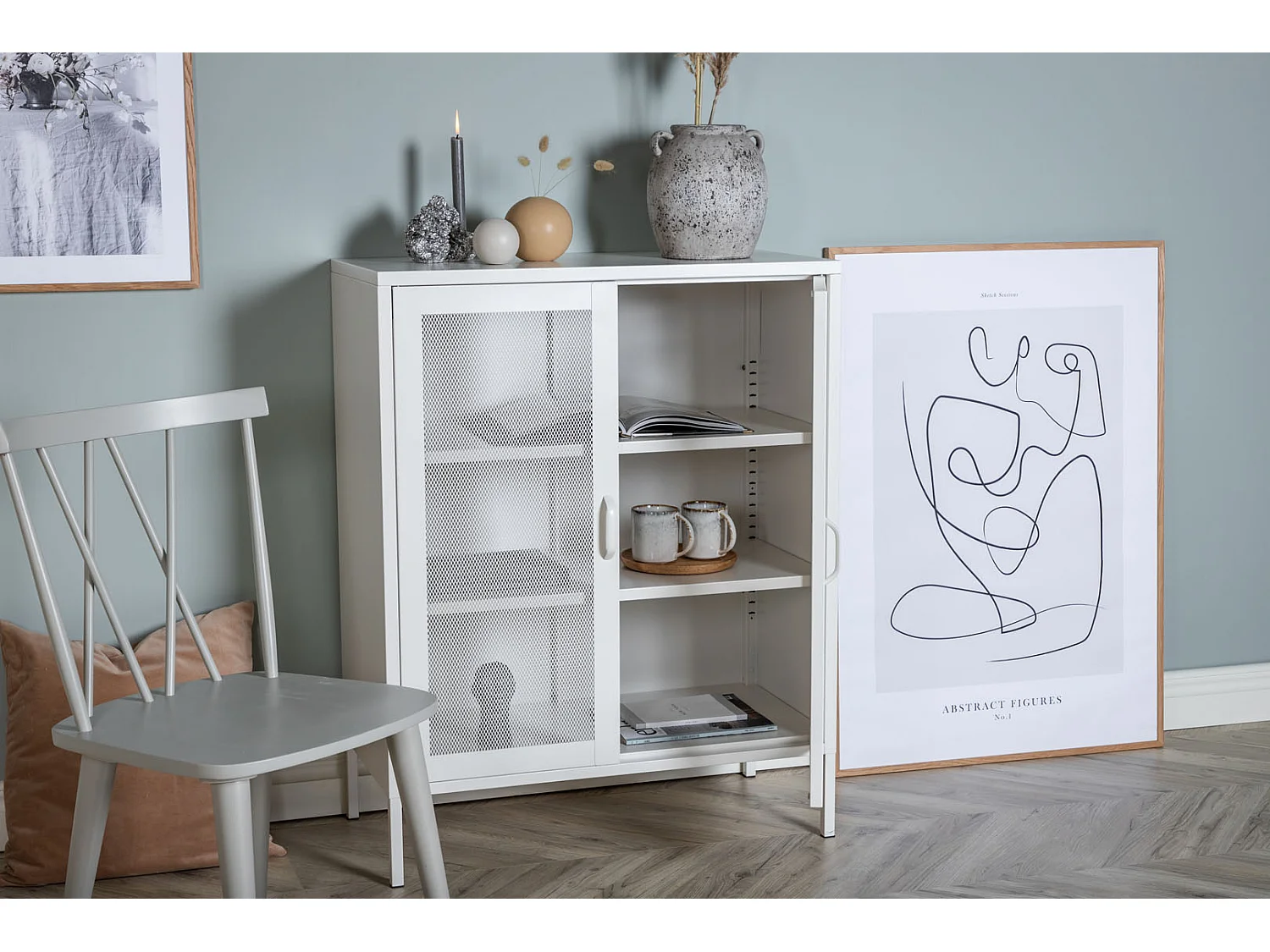 Buffet 2 Portes en Métal "Misha" 101cm Blanc