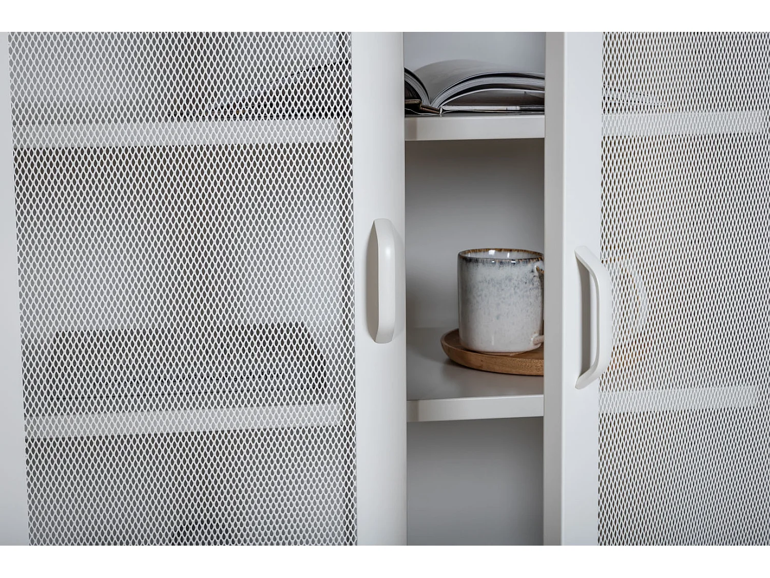 Buffet 2 Portes en Métal "Misha" 101cm Blanc