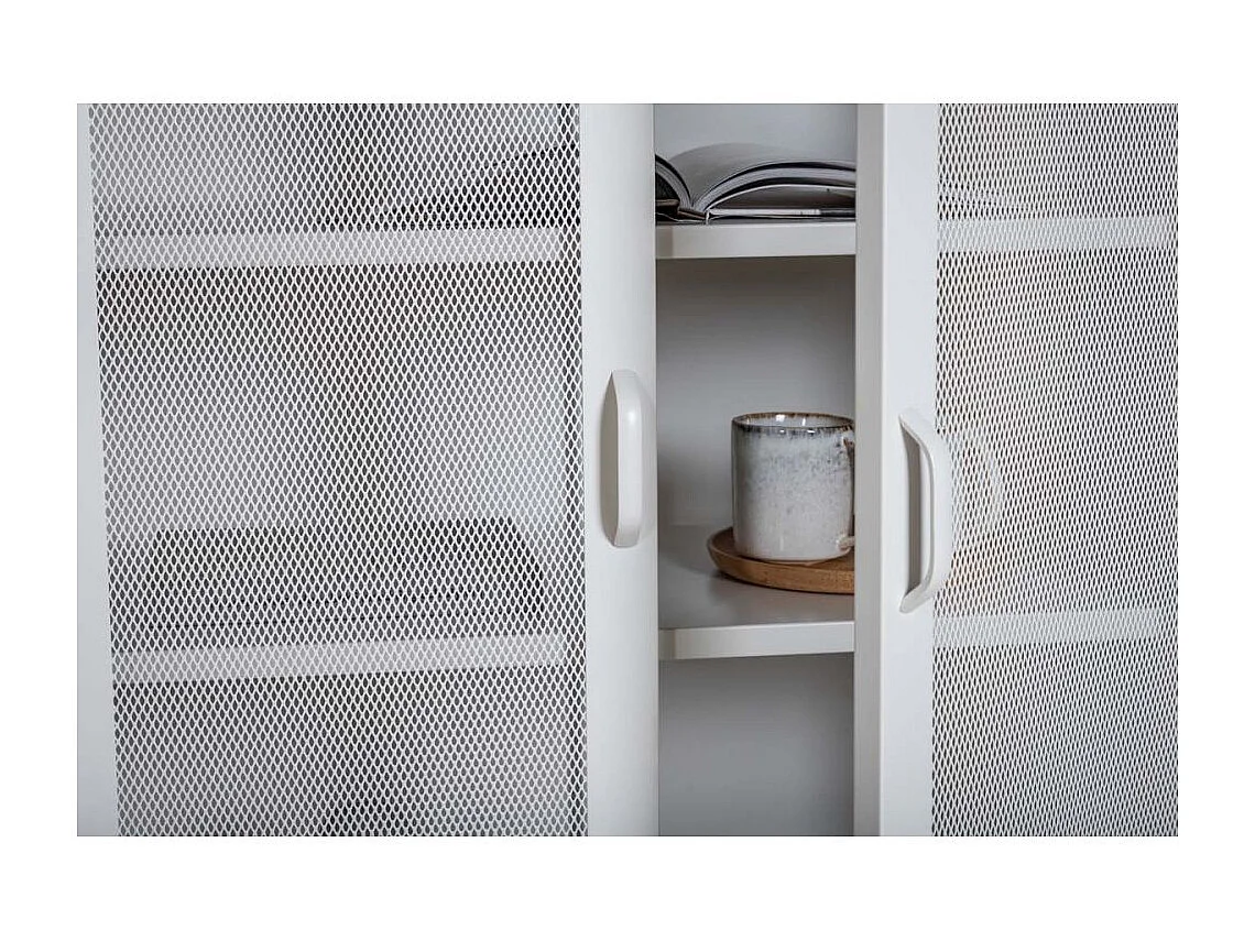 Buffet 2 Portes en Métal "Misha" 101cm Blanc