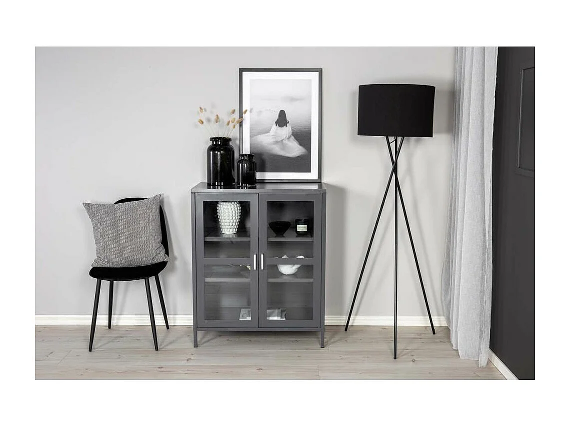 Acero dressoir 2 deuren, 3 planken, lichtgrijs.