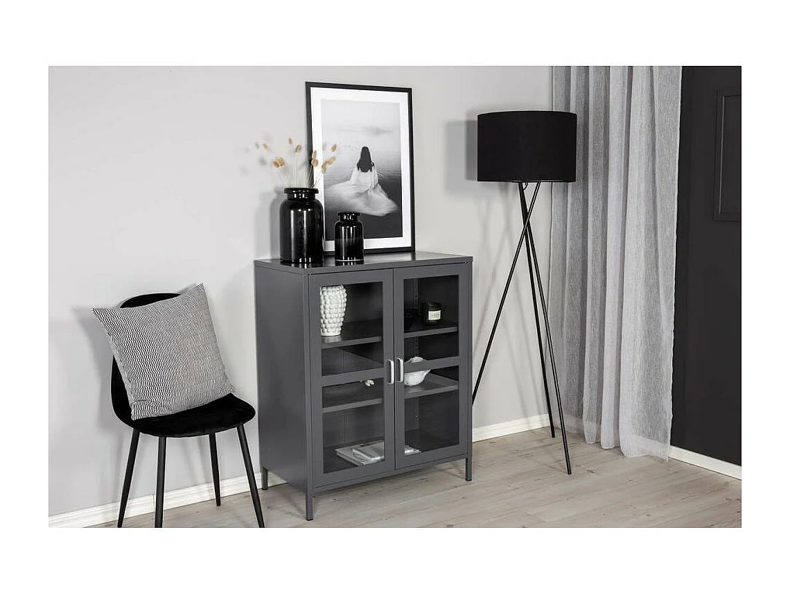 Acero dressoir 2 deuren, 3 planken, lichtgrijs.