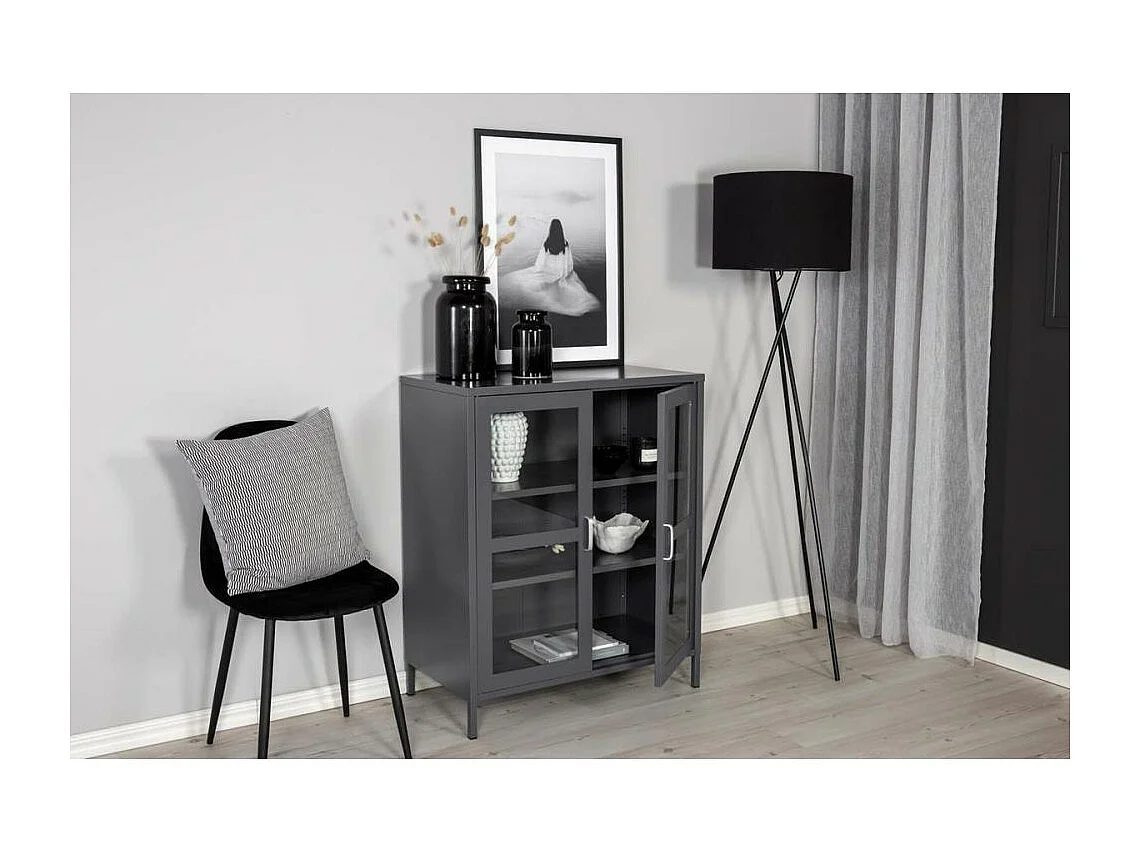 Acero dressoir 2 deuren, 3 planken, lichtgrijs.