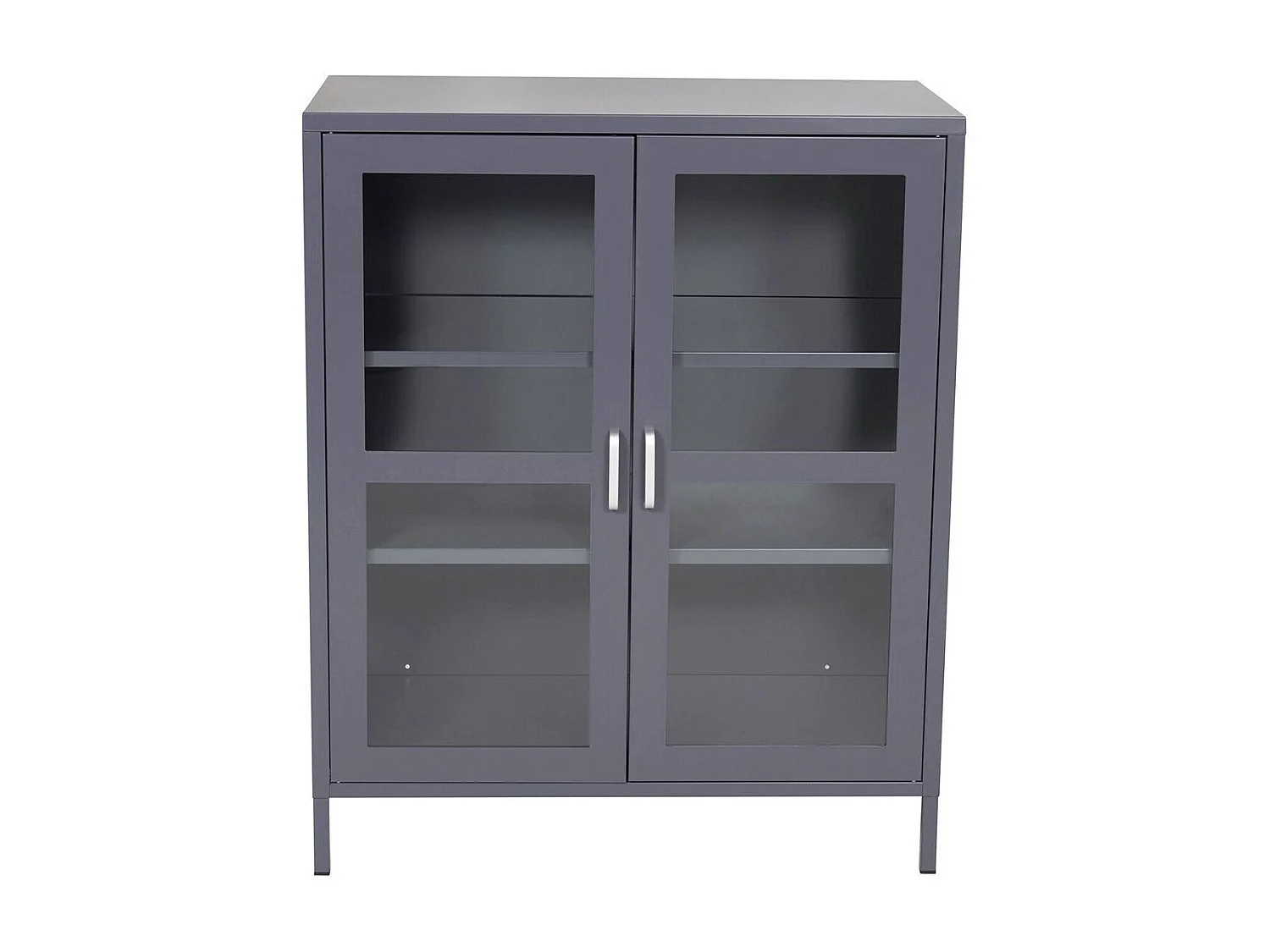 Vitrine 2 Portes "Acero" 97cm Gris Clair