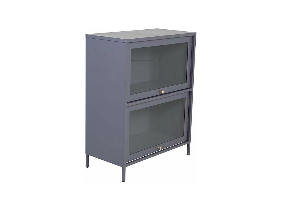 Vitrine 2 Portes "Bakal" 100cm Gris Clair