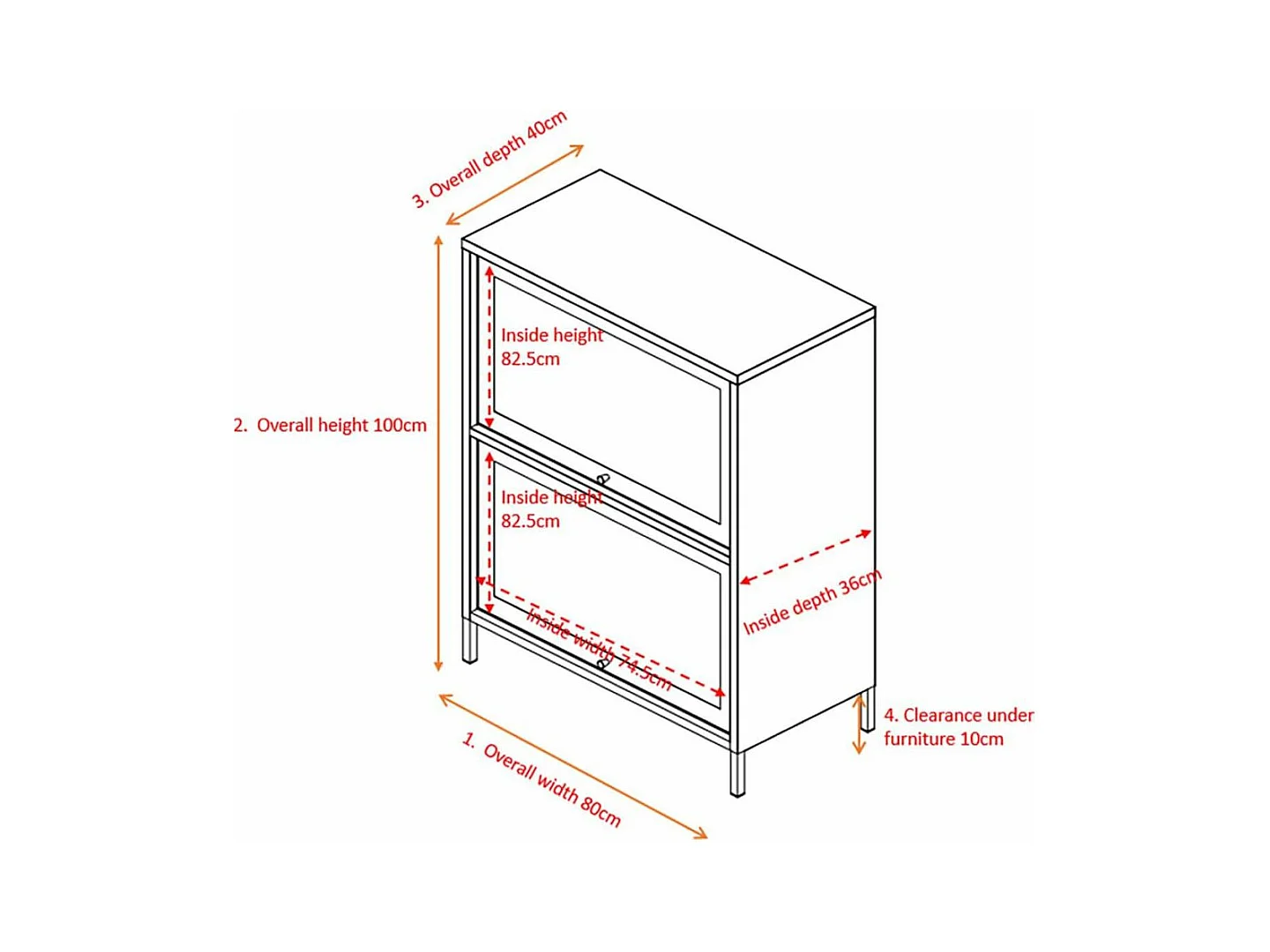 Vitrine 2 Portes "Bakal" 100cm Gris Clair