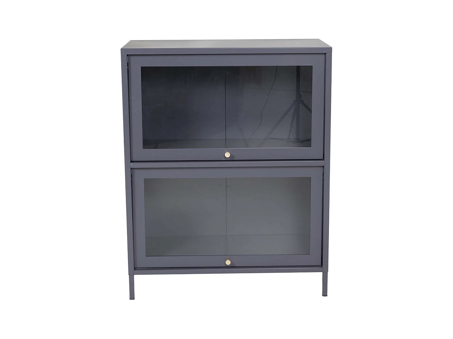 Vitrine 2 Portes "Bakal" 100cm Gris Clair