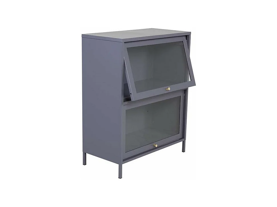 Vitrine 2 Portes "Bakal" 100cm Gris Clair