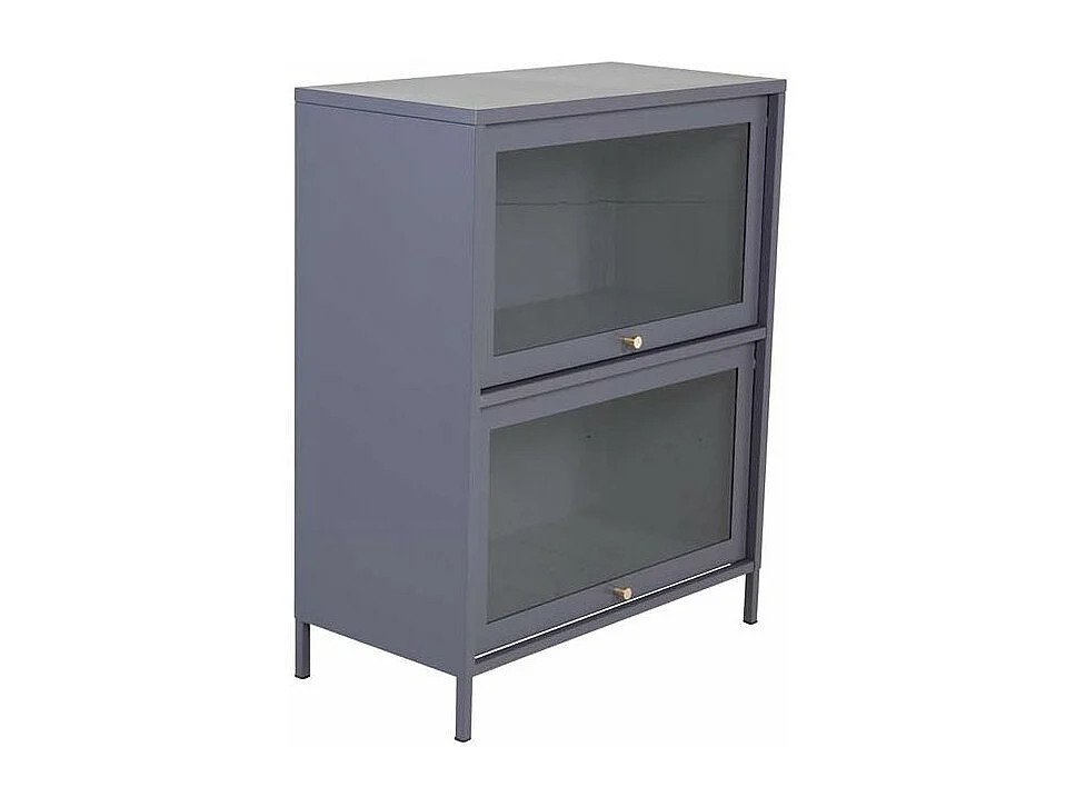 Vitrine 2 Portes "Bakal" 100cm Gris Clair