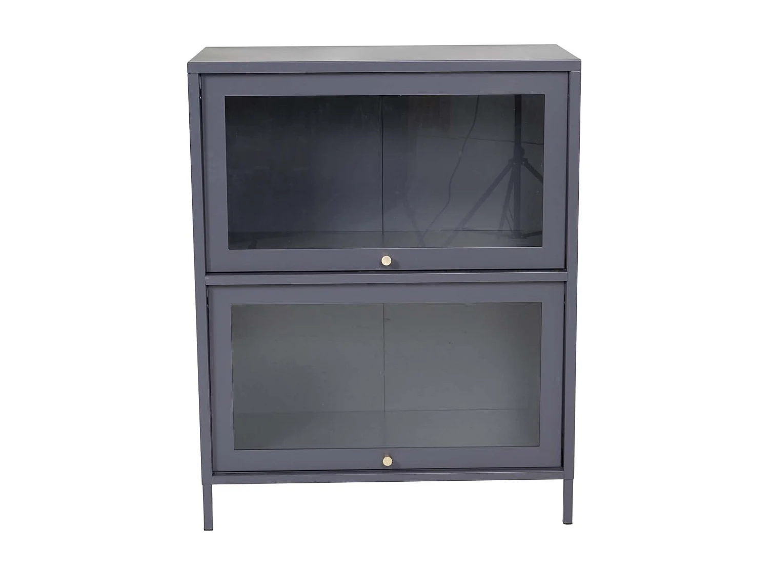 Vitrine 2 Portes "Bakal" 100cm Gris Clair