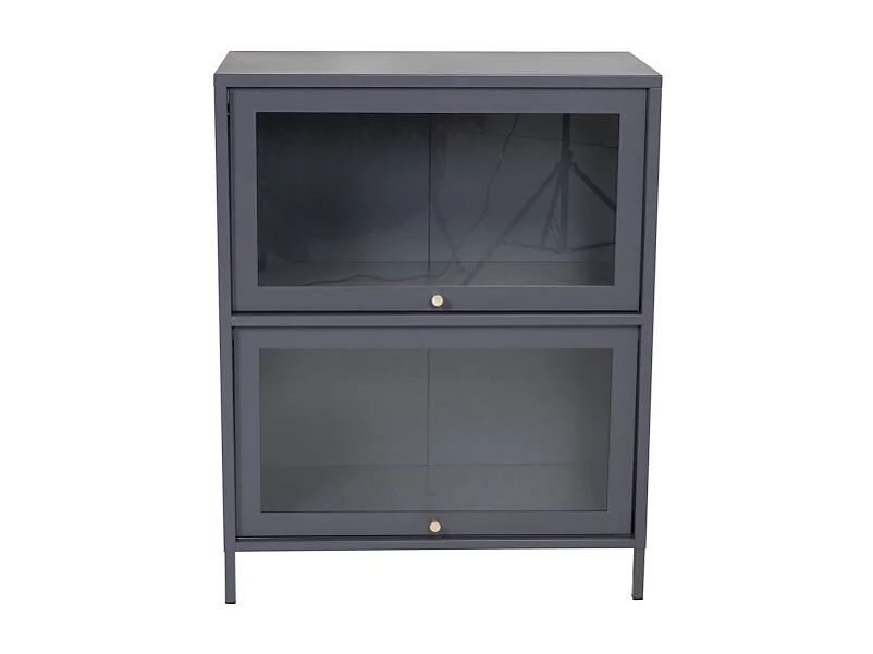 Vitrine 2 Portes "Bakal" 100cm Gris Clair