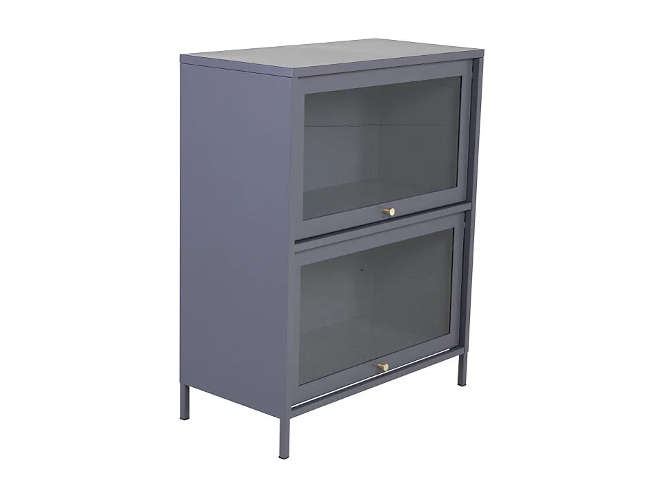 Vitrine 2 Portes "Bakal" 100cm Gris Clair
