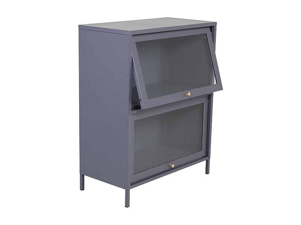 Vitrine 2 Portes "Bakal" 100cm Gris Clair