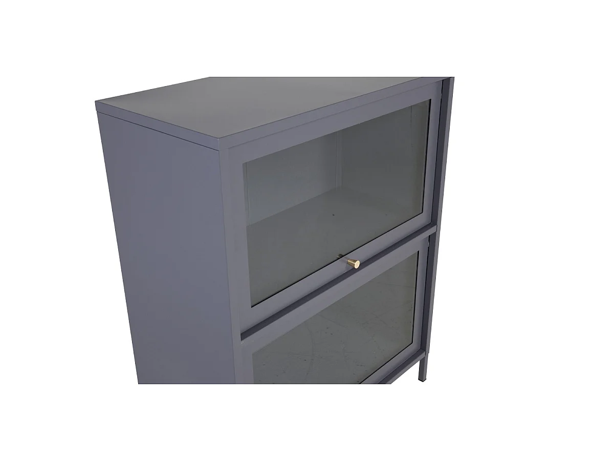 Vitrine 2 Portes "Bakal" 100cm Gris Clair
