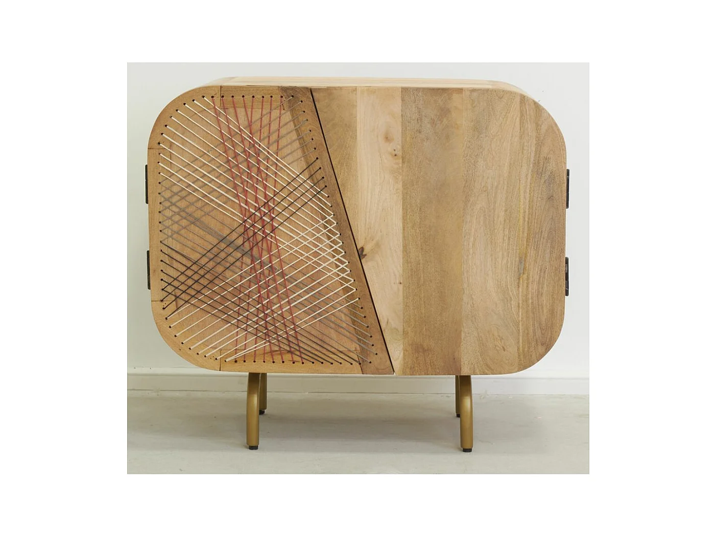 Buffet en manguier STRING ART 2 portes