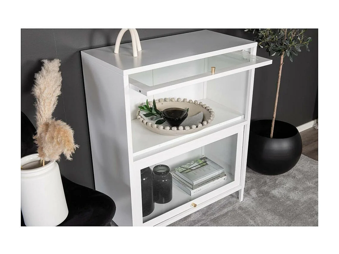 Vitrine 2 Portes "Bakal" 100cm Blanc