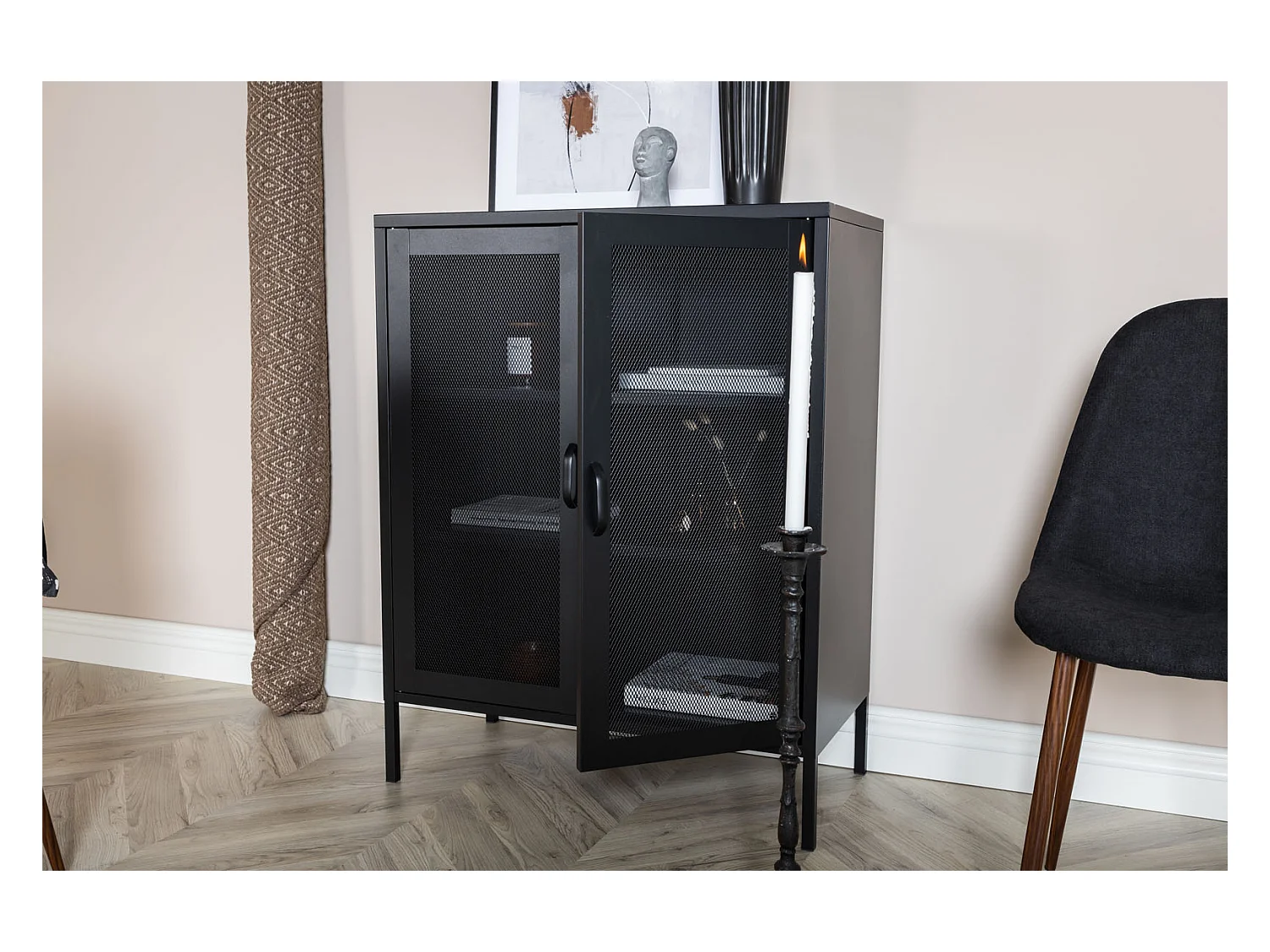Buffet 2 Portes en Métal "Misha" 101cm Noir